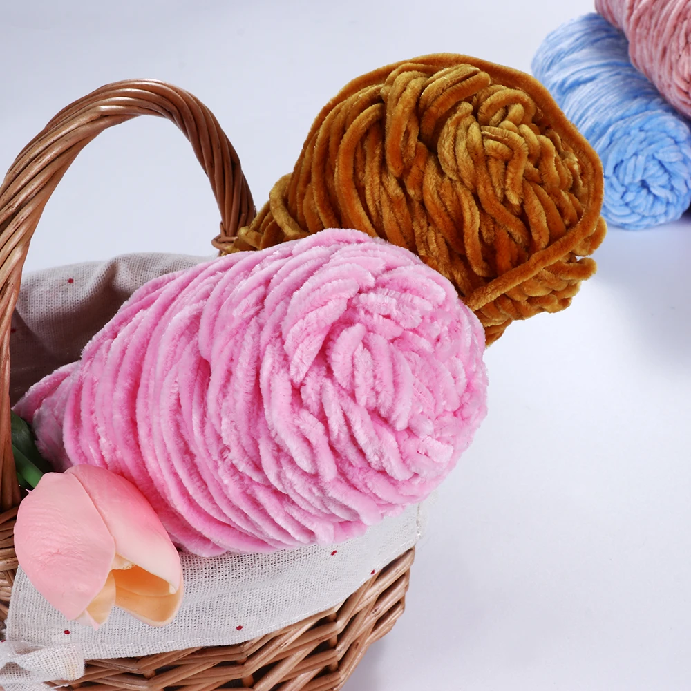 Пряжа для вязания из синели 100 г/рулон бархатная пряжа текстурированный полиэфир