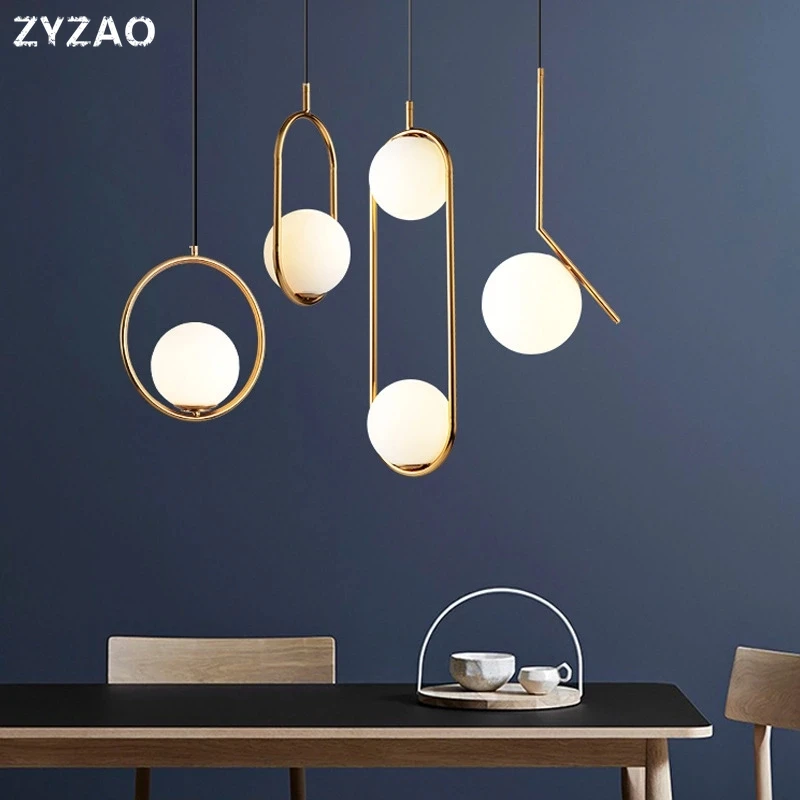 

Nordic Home Decor Glass Ball Pendant Lamp Modern Minimalist Pendant Lights for Living Room Decoration Bedroom Dining Room Lamps