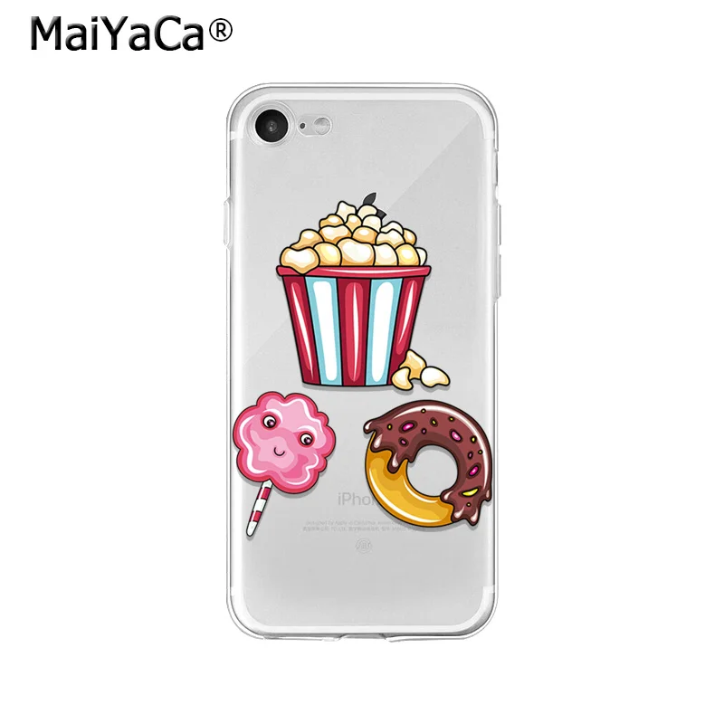 Мягкий высококачественный чехол для телефона MaiYaCa Food Donut Ice Cream Pizza Coffee из ТПУ iPhone X