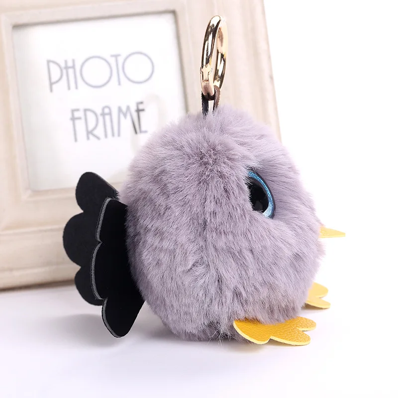 Модный кожаный брелок в виде совы из искусственного меха Мультяшные животные