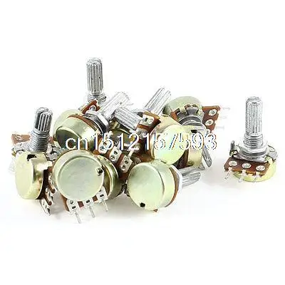 

12pcs AC 220V Single Linear Split Knurled Shaft Taper Potentiometer 50K Ohm B50K
