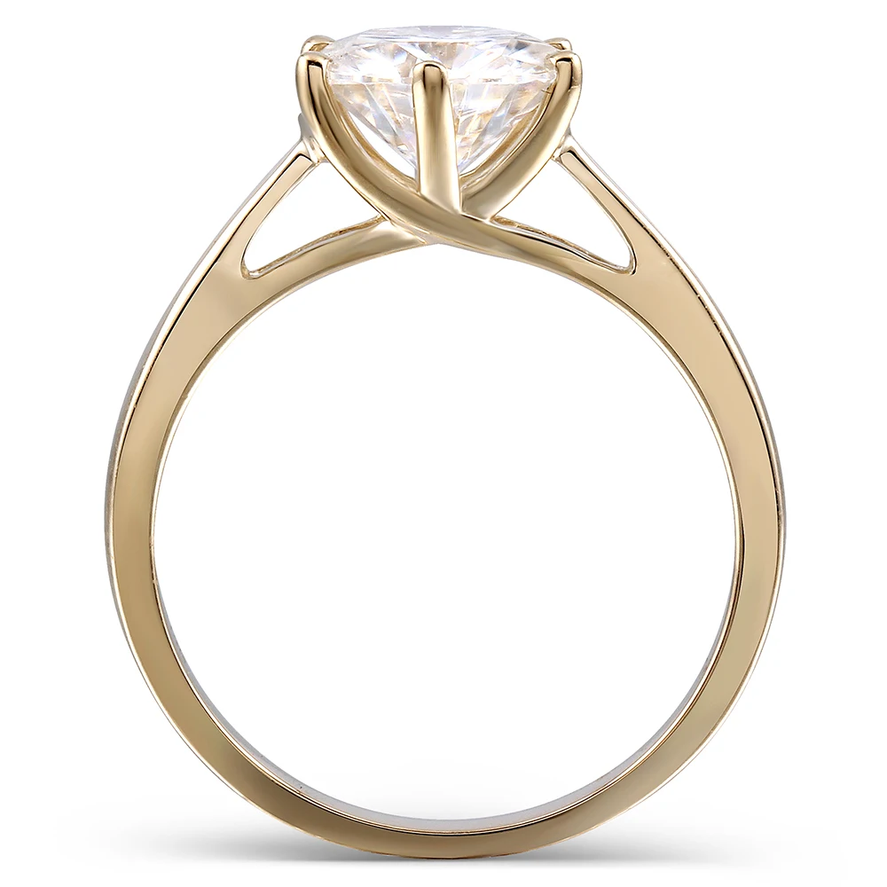 Женское кольцо из желтого золота с муассанитом 2 карата|ring for|rings for womenring ring |