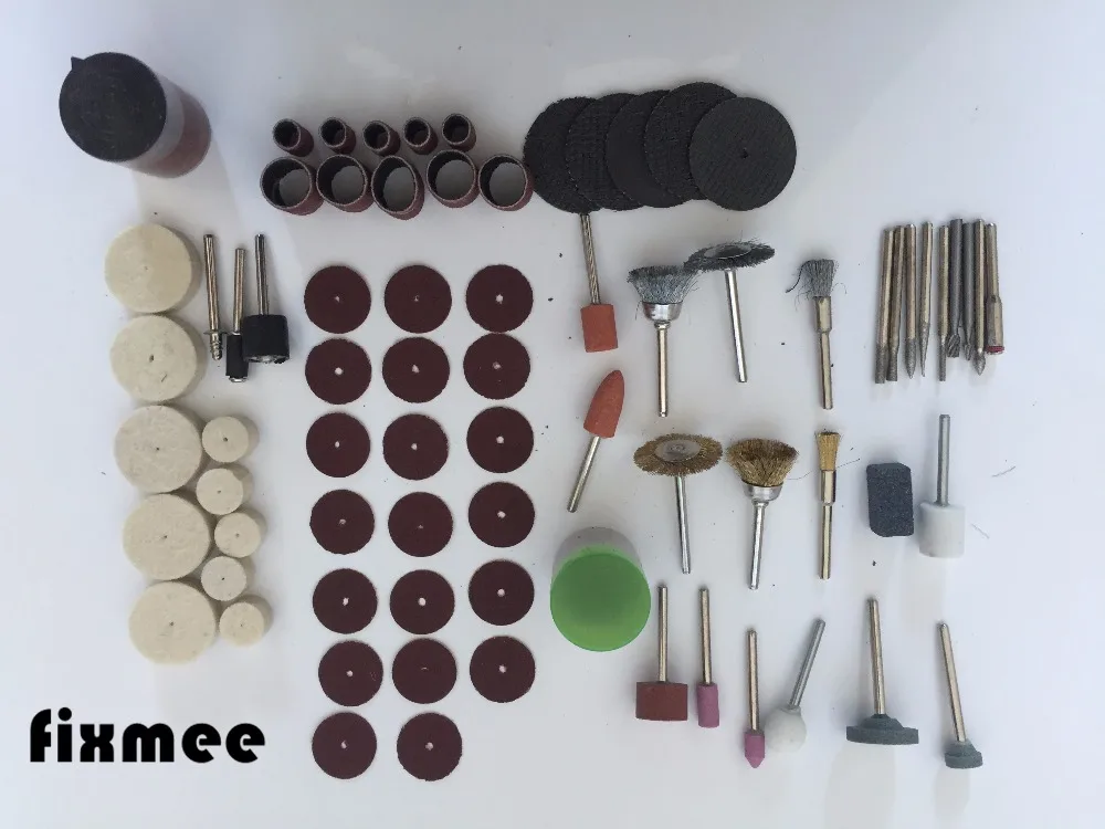Fixmee 100 шт. роторный инструмент Аксессуар Набор бит Костюм Dremel 1/"(3,175 мм) Хвостовик шлифовальный Полировка Для роторного станка
