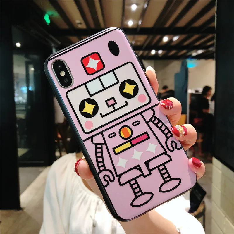 Cute Cartoon Embossment Soft TPU Case For iPhone X 6 6S 7 8 Plus Cover Ultra-thin PC Shell | Мобильные телефоны и