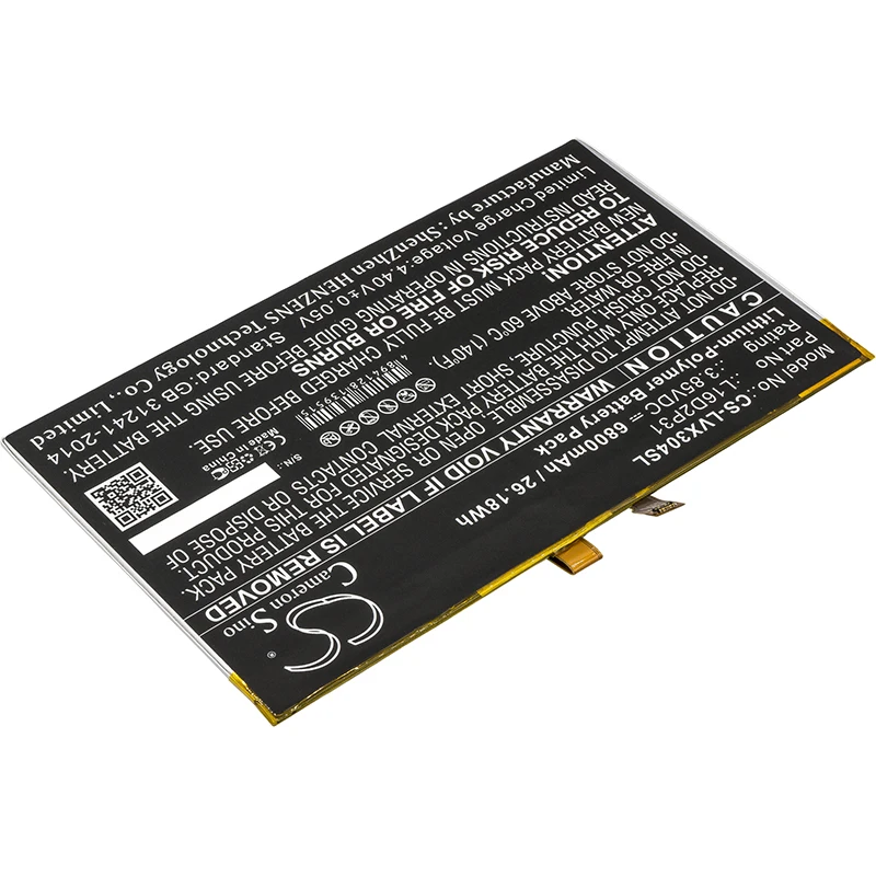 Обновленная батарея Cameron Sino для Lenovo L16D2P31 Tablet Battery Li Polymer 6800 mAh/26 18wh|Цифровые