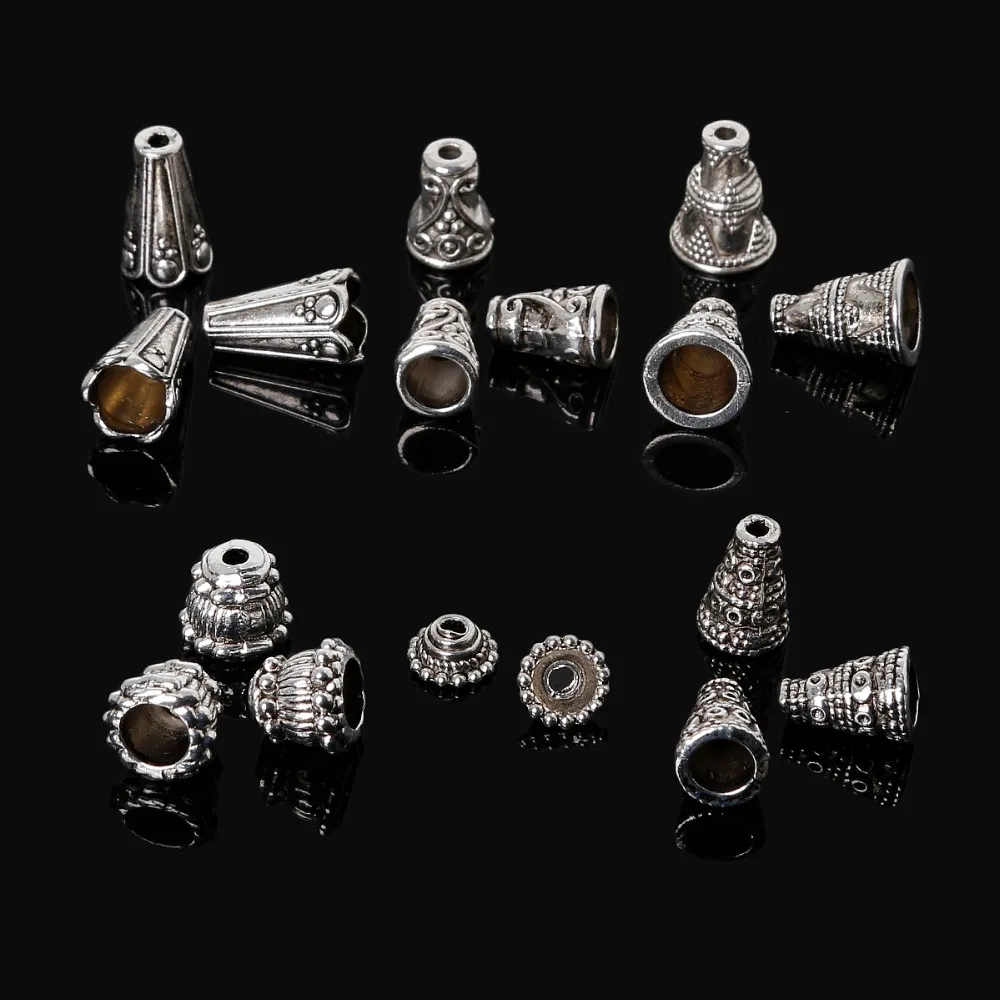 86 шт./лот смешанный посеребренный браслет застежка крюк рог бусины колпачки