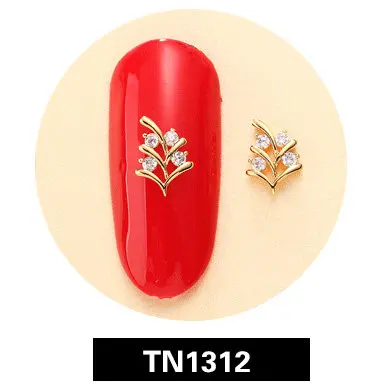 TN1312 5 шт. 3D сплав Циркон Аксессуары для дизайна ногтей роскошный Циркон Кристалл Золотые Серебряные Гвозди ювелирные изделия высшего уровня для ногтей - Цвет: TN1312