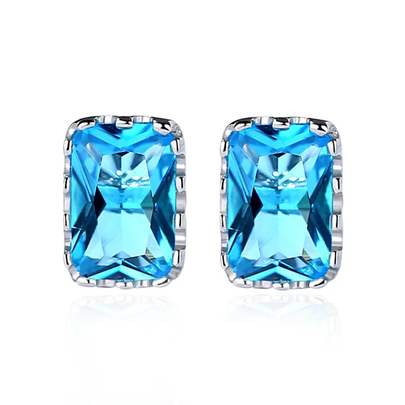 

Rhodium plated earrings silver 925 Blue earrings for women S925 sterling silver jewellery 2018 fashine simple style