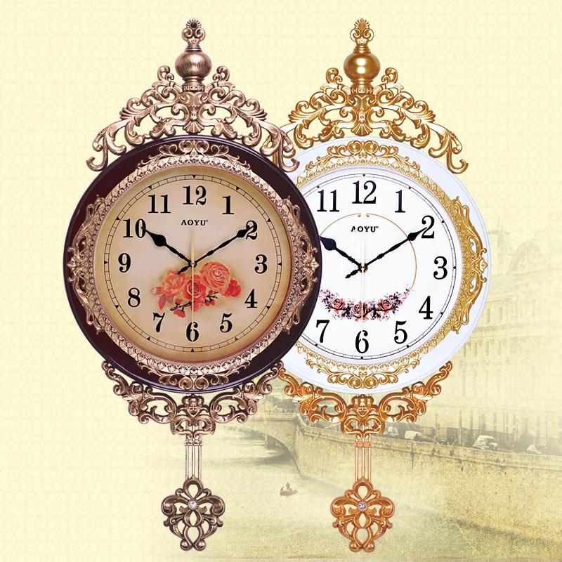 Античная 20 дюймов часы настенные в европейском стиле супе качели сидя номера mute