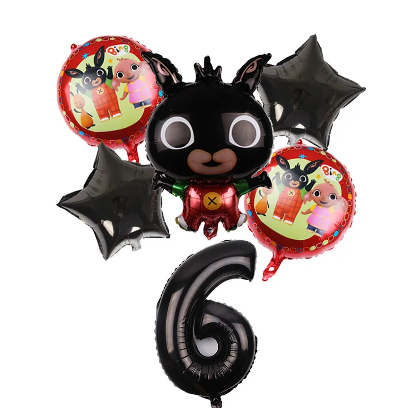 6 шт./лот 73*50 см мультфильм Bing Bunny 32 дюймов номер фольги воздушный шар кролик шары День рождения украшения Детские шары globos