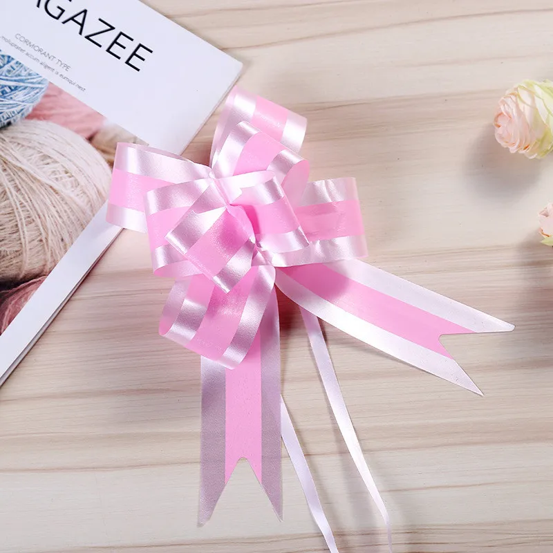 white pink 10 шт./лот, 4,5 см х 73 см, Подарочные ленты, рождественский подарок, обертка, украшение для свадебного автомобиля, декор для дня рождения, вечеринки, принадлежности для Святого Валентина - Цвет: white pink