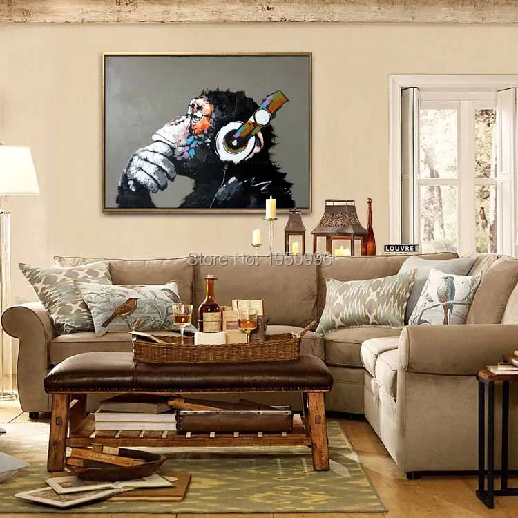 Hand Drawn The King Of Monkey Impression Figure Painting Home Hotel European Classical Abstract Decorative | Дом и сад