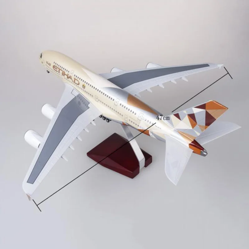 50 5 см 1/160 масштаб самолет Airbus A380 ETIHAD авиакомпания Модель W светильник и колеса