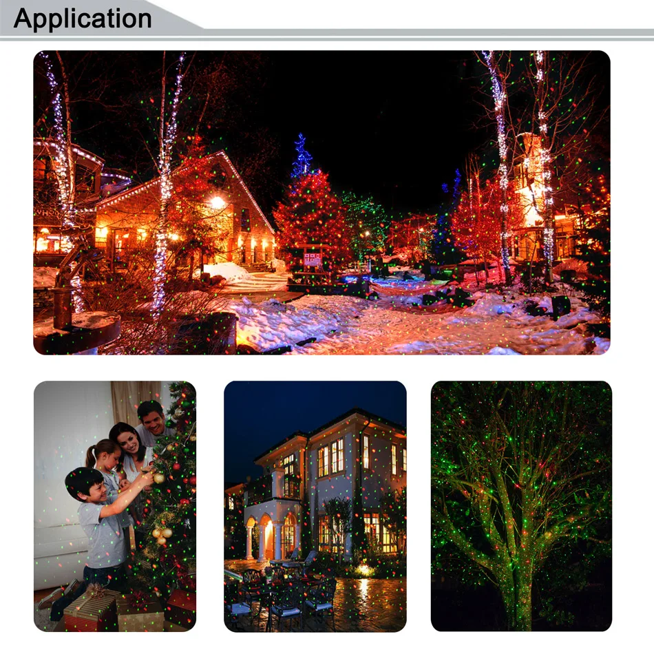 Праздничное освещение Рождественский проектор лазерные огни уличный