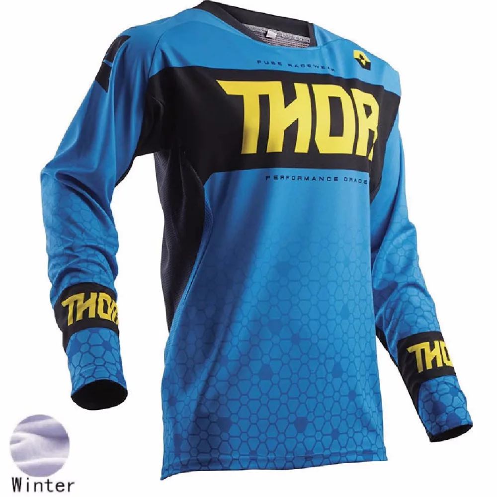 Зимние Термальность Fleece Moto Smot Джерси Downhill Мотокросс Мотоцикл Горный велосипед MX