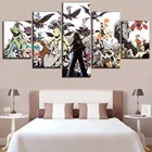 HD печатная картина настенное искусство модульные картины домашняя декоративная рамка 5 шт. анимация Покемон для современной гостиной плакат