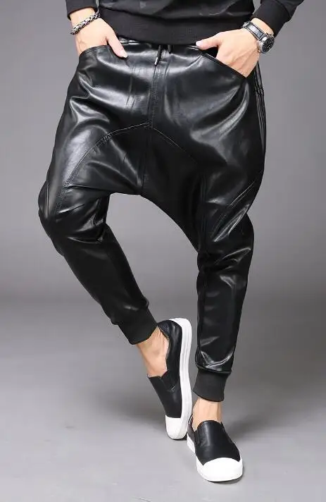 Осенне-зимние модные кожаные шаровары мужские брюки pantalones hombre брюки карго для мужчин pantalon homme