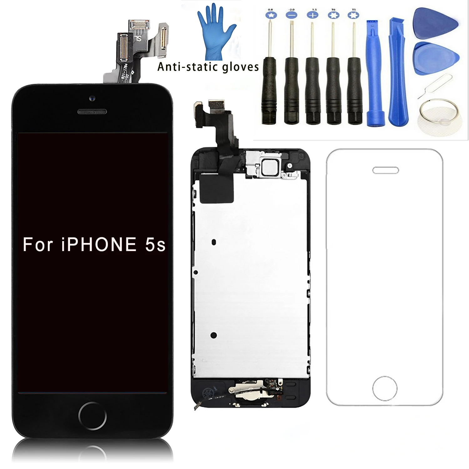 Полная замена для iPhone 5S ЖК дисплей Экран черный духов Сенсорный экран планшета