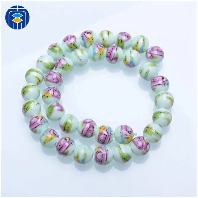 PB-R-053 10 мм круглые бусины 20 шт китайские Классические фарфоровые бусины ручной работы Керамические амулеты разделители DIY бусины для изготовления ювелирных изделий - Цвет: PB-R-053
