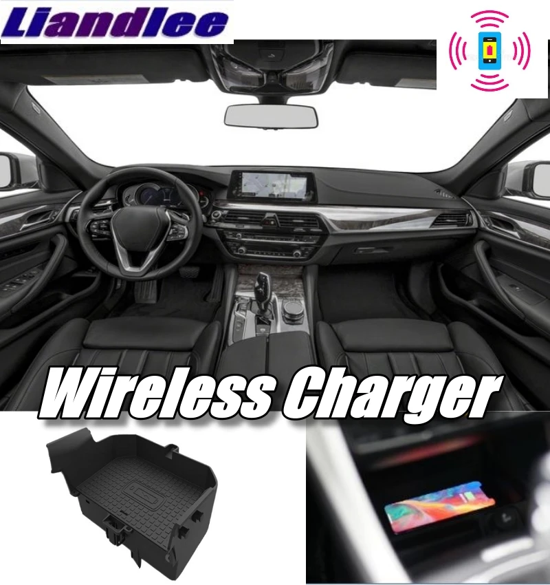 

Liandlee Wireless Car Phone Charger Armrest Storage Compartment Fast qi Charging For BMW 5 M5 G30 G31 G38 F90 2017~2019