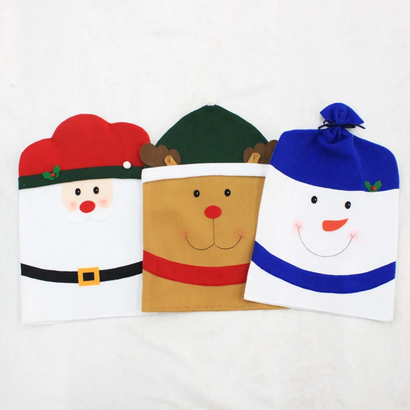 1 Шт./компл. Рождество Крышка Стула Обычные Шляпы Стул Покрытия Санта Симпатичные