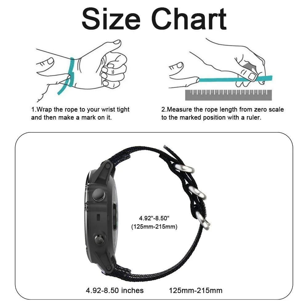 GXV 22 мм Премиум нейлон НАТО ремешок серебряный 3 кольцо для часов Garmin Fenix 5 / Instinct