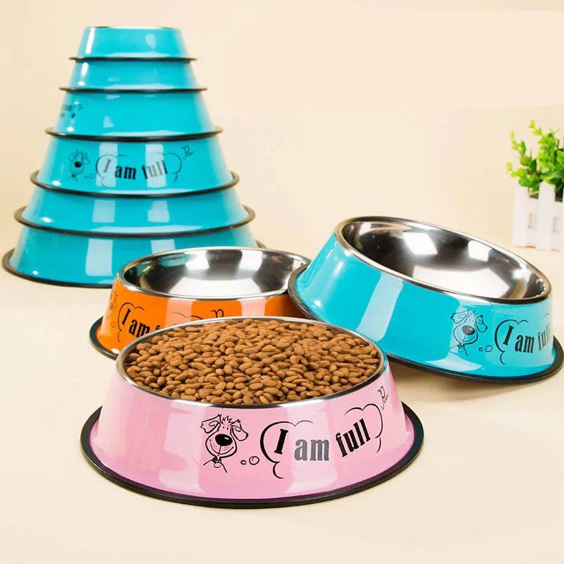 30 см синий Нержавеющая сталь путешествия кормления подачи воды чаша для