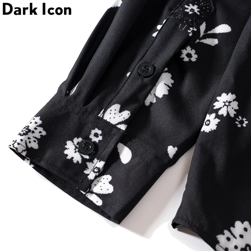 Темно-икона Полная Печать Свободный стиль рубашки 2019 Новая мода Гавайский пляж