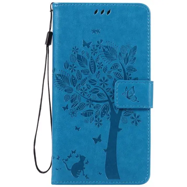 Leather Case For Huawei Ascend Mate 8 Дерево Cat Pattern Флип PU бумажник Кожа + Кремния С Гнездами Для