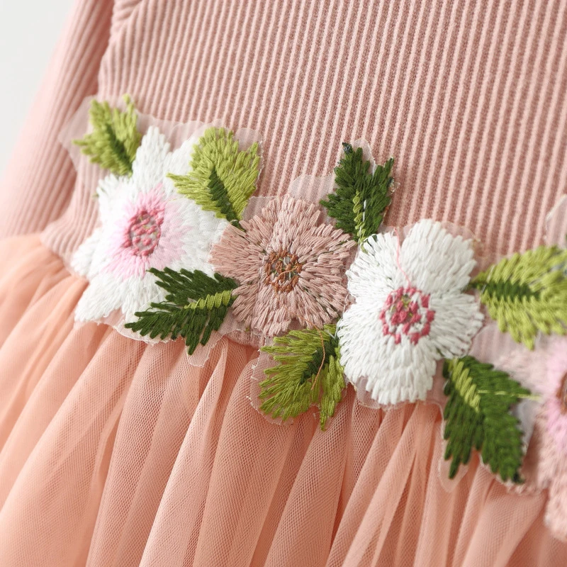 Детское хлопковое платье с длинным рукавом на возраст 12-3 года | Детская одежда и
