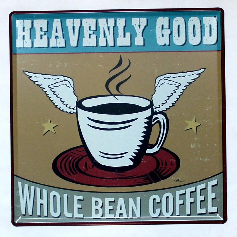 Металлическая настенная панель Cofe для кофейного дома с жестяными вывесками