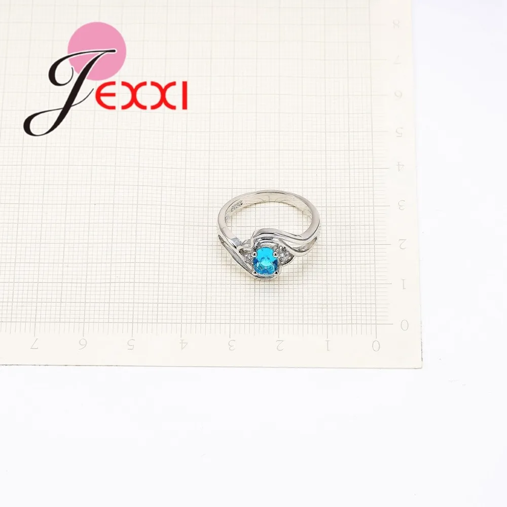 

Wholesale 925 Sterling Silver Rings For Women Jewelry Accessories Fashion Blue Cubic Zirconia Anillos For Female Bijoux