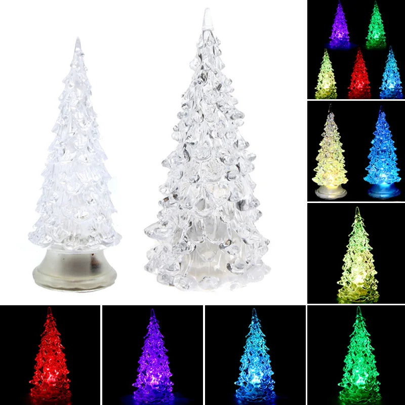 Рождественская елка лампа меняющая цвет цветное украшение для настольного стола