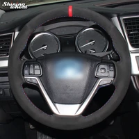 shining wheat black suede car steering wheel cover for toyota highlander 2015 2016 2017 sienna 2015 2017