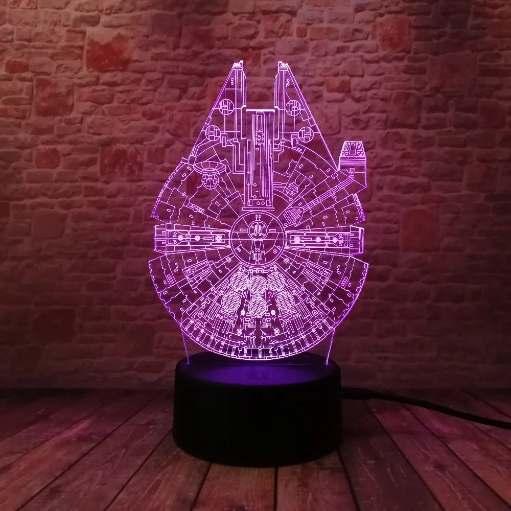 Звездные войны, легенды, новинка, космический корабль, 3D ночник, умный светодиодный светильник, 7 цветов, для мальчиков, декор стола в комнате, детская Рождественская игрушка, подарки