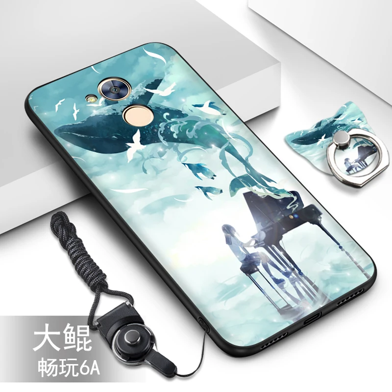 Чехол для huawei honor 6a хит продаж силиконовый чехол из ТПУ + ремешок с милым узором