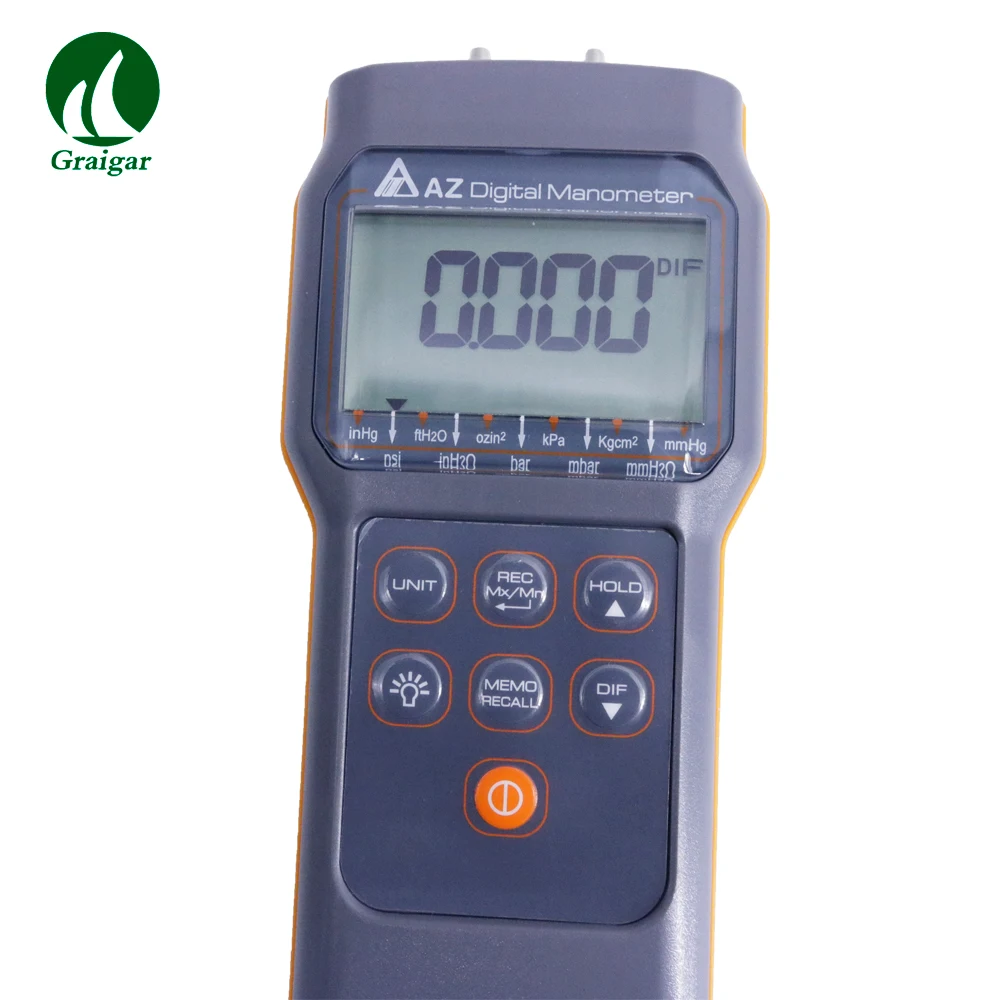 AZ82012 Портативный цифровой манометр датчик перепада давления с 11 блоками на выбор