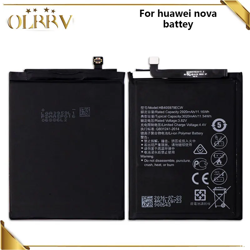 3020 мАч HB405979ECW Аккумулятор для Huawei Nova CAZ AL10 Enjoy 6S Honor 6c Y6 PRO 2017 Y5 p9 lite мини
