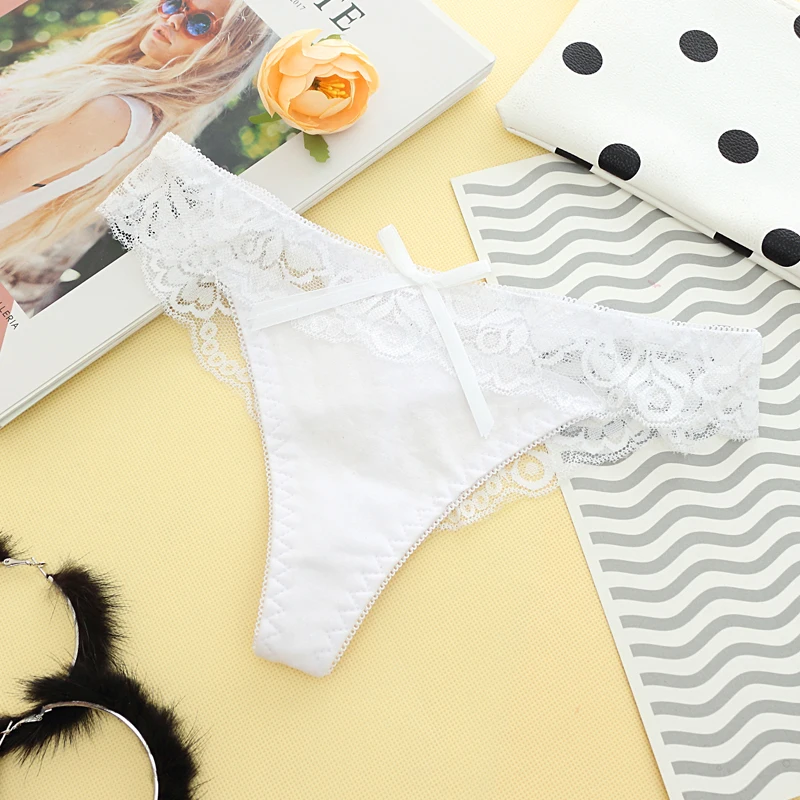 Сексуальные женские трусики бесшовные кружевные прозрачные стринги с V образным