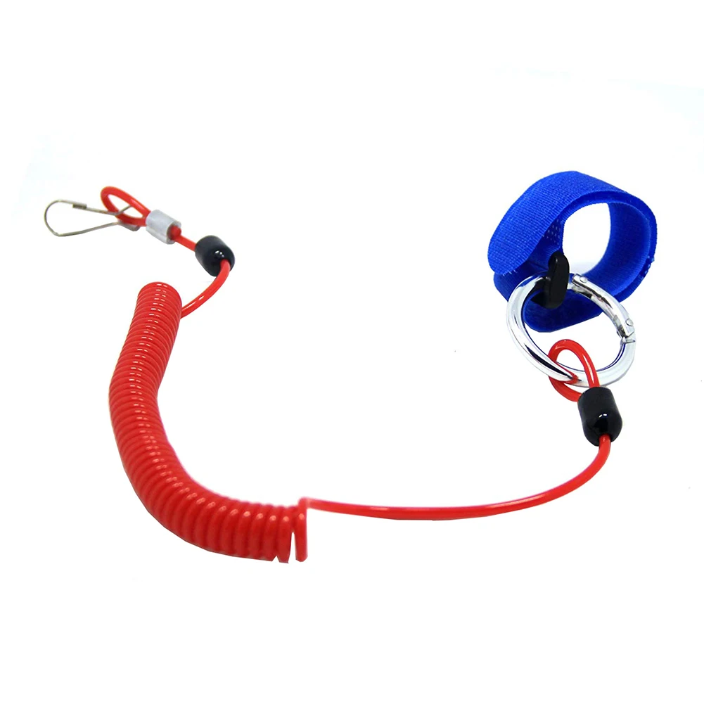 Elastic Easy Use Coiled Lanyard Stretch Rope Surfboard Paddle Leash Fixing Canoe With Key Ring Rowing Boats Raft Safety Kayak | Спорт и
