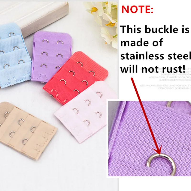 4Pcs 11 Colour Bra Extension Lingerie Strap Extender Will Not Rust Underwear Replacement With 3 Row 2 Hooks Accessories |