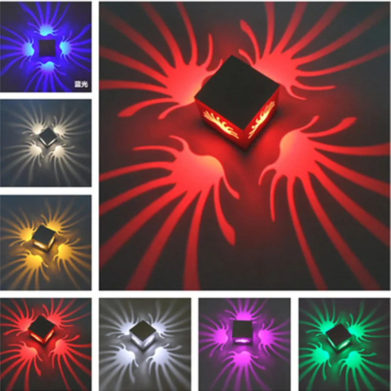 Современный RGB светодиодный настенный светильник 3 Вт с регулируемой яркостью