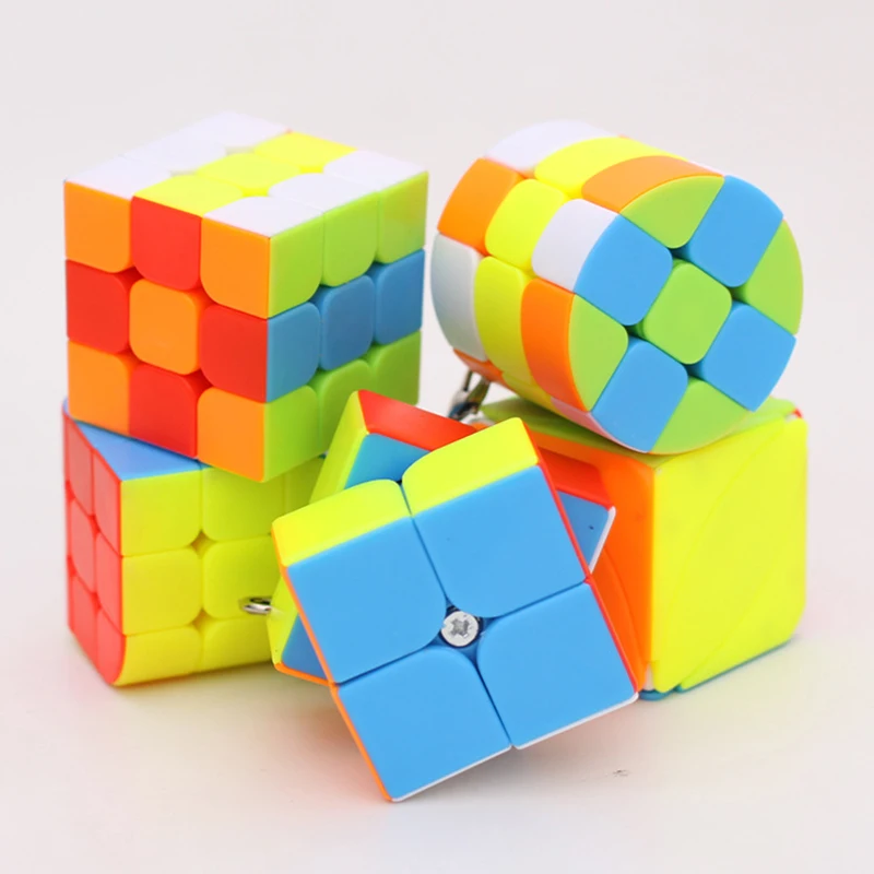 Moyu мини брелок 3x3x3 2x2x2 волшебный кубик головоломка наклейки скоростной куб