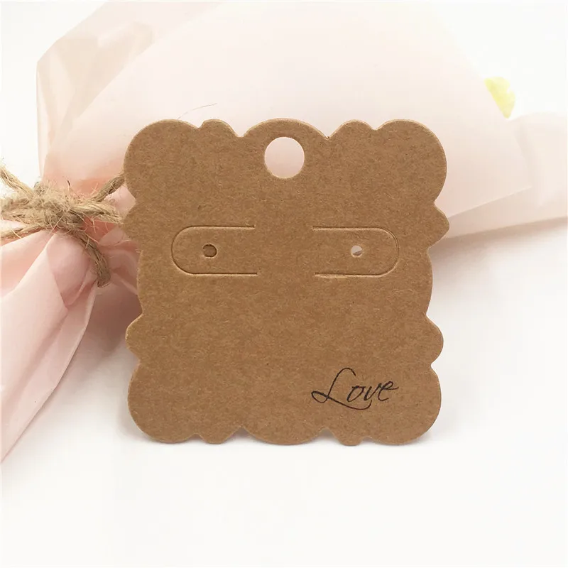 50 шт./лот квадратные серьги бумажные открытки кружевная форма красочные