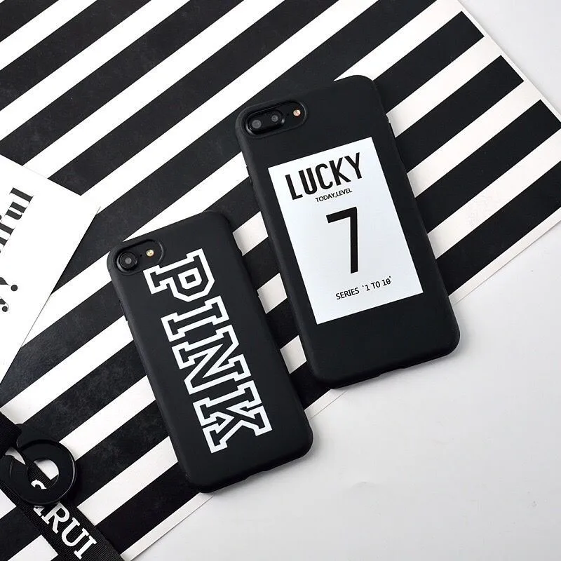 Милый розовый чехол с надписью Lucky Number 7 для iPhone 8 6 6s Plus Ультратонкий Мягкий из ТПУ