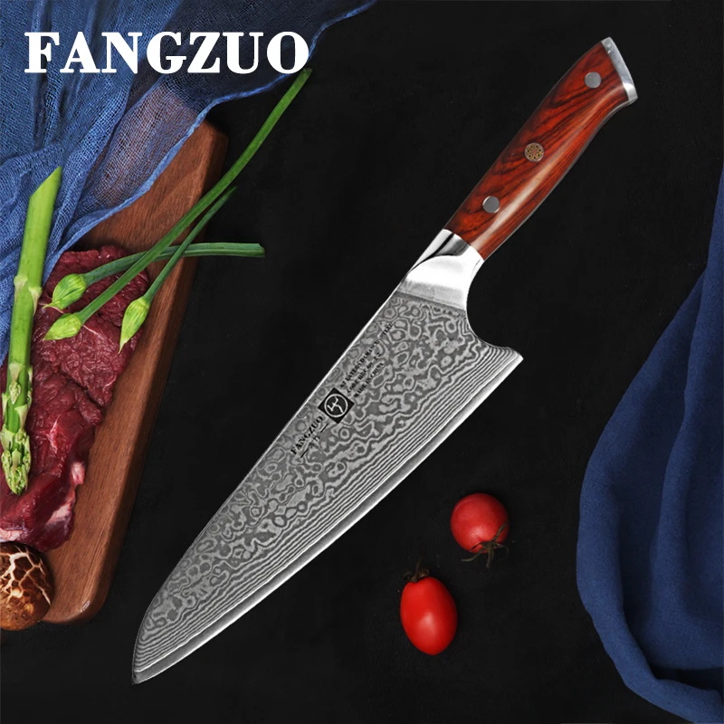 FANGZUO дамасский нож 73 слоя VG10 японский дамасский стальной кухонный нож для чистки овощей и фруктов Универсальный шеф-поварской нож для тонкой нарезки инструмент для приготовления пищи
