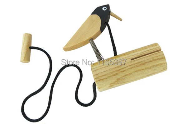 

Fine affordable 1pc children kids natural Wooden traditional bird rattles clappers castanets early musical education instrument