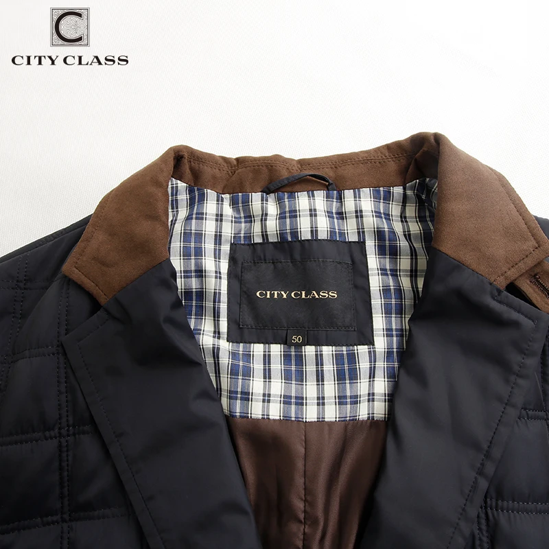 City Class Новых Мужские Осенние Куртки Мода Casual Стёганный Костюм Воротник Пиджака
