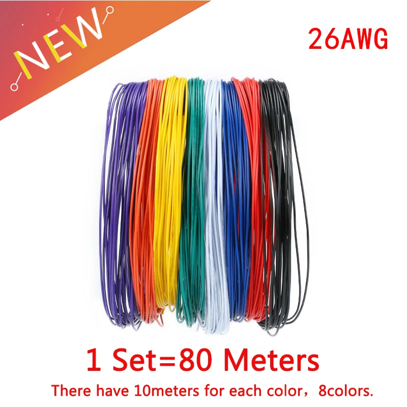1 комплект гибкий кабель из ПВХ 10 м 26awg 3 мм луженая медная проволока 8 цветов