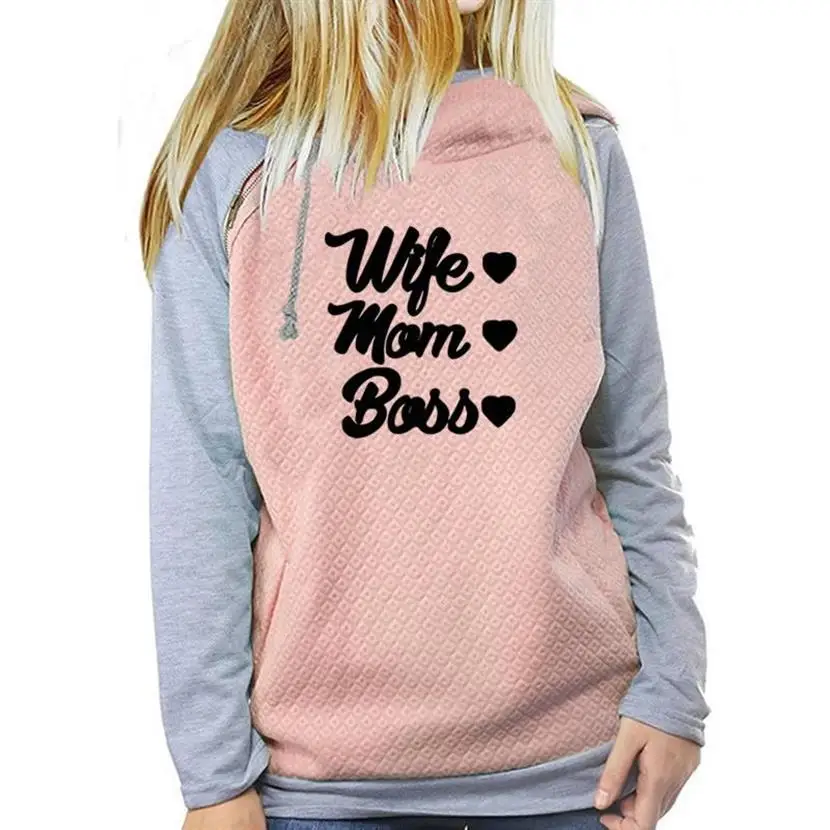 

Hoodies For Women Letters Print Zipper Decoration Hoodies Women Sweatshirt Femmes Tops Pattern Clothings Loose Hoody Comfortable